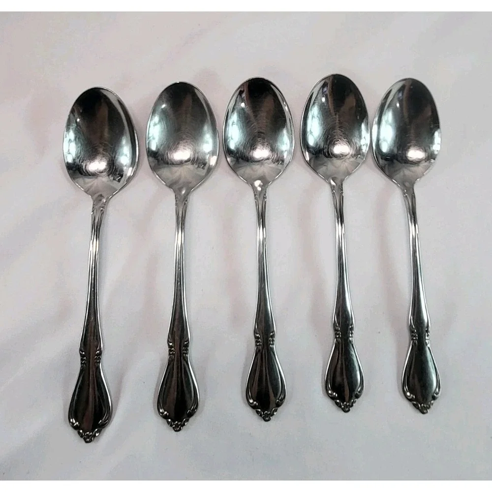 Lot‎ of 5 Teaspoons Oneidacraft Celebrity Stainless Flatware Utensils USA Made